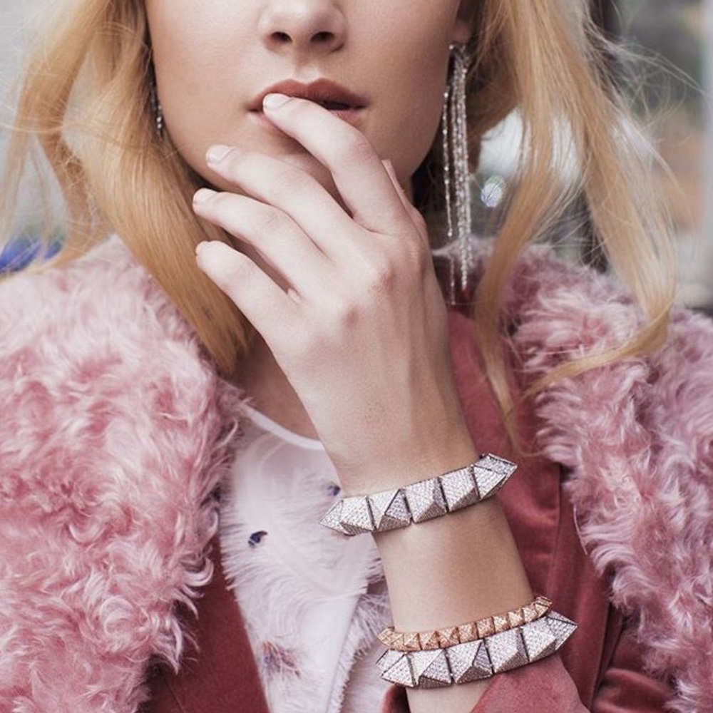 Eddie Borgo Large Pavé Pyramid Bracelet